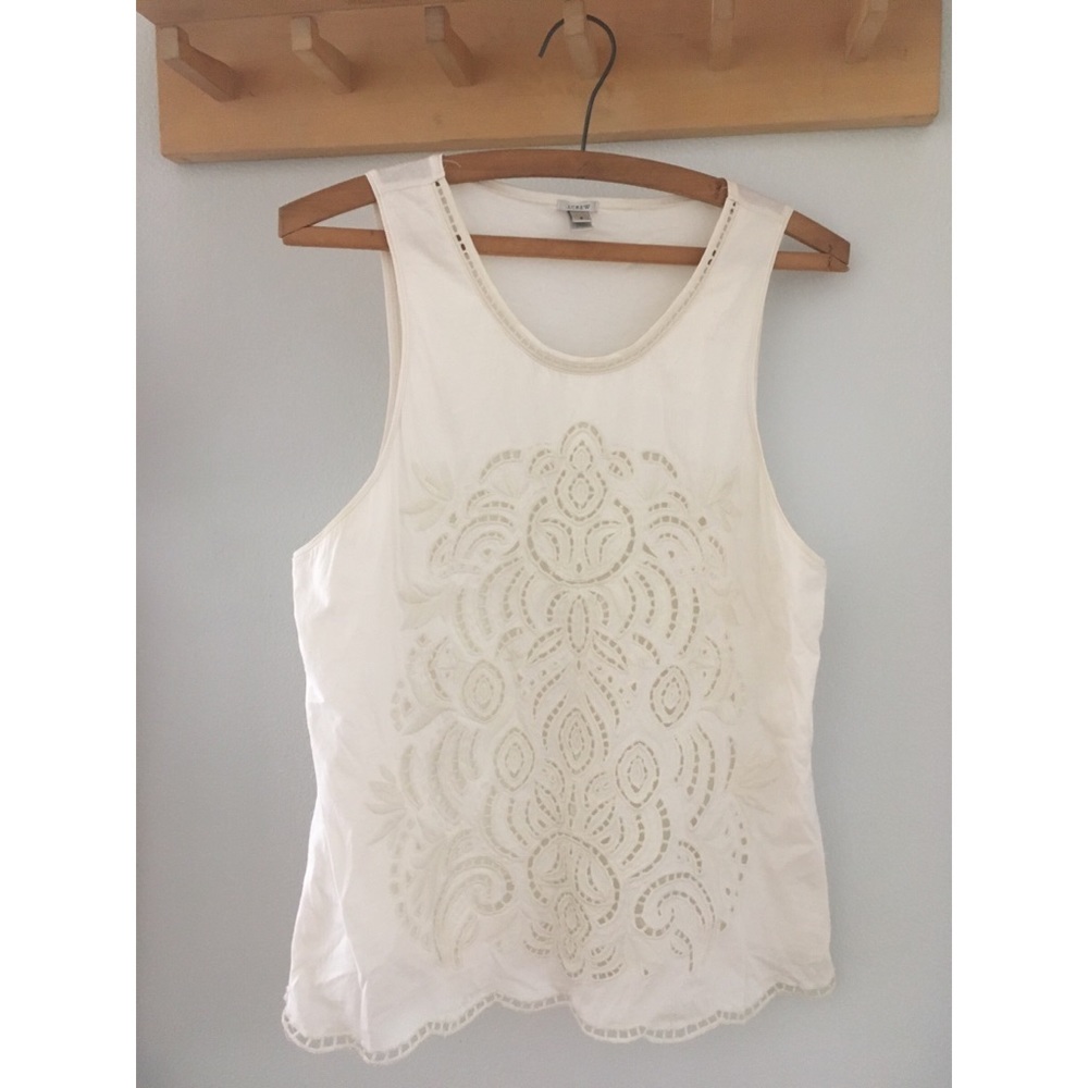 J Crew Embroidered Eyelet Tank